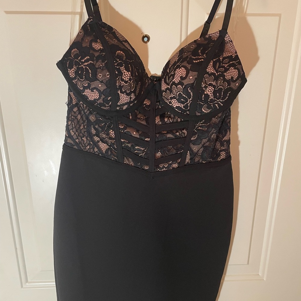 Windsor Lacey Top Mini Dress Bustier Style Medium, Measurements added